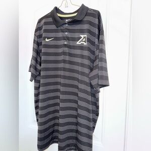 Nike Black and Gray Striped Polo Shirt